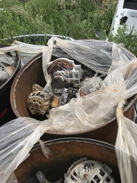 Collection of Scrap Metal Alternators for Recycling