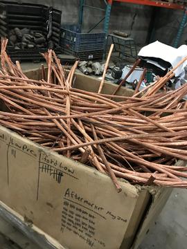 Copper Wire Scrap Ready for Recycling in Manitoba Facility
