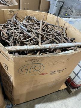 Copper Scrap Collection in Large Cardboard Box